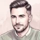 Illustrated portrait of Brandon Huntington, Style & Blush author